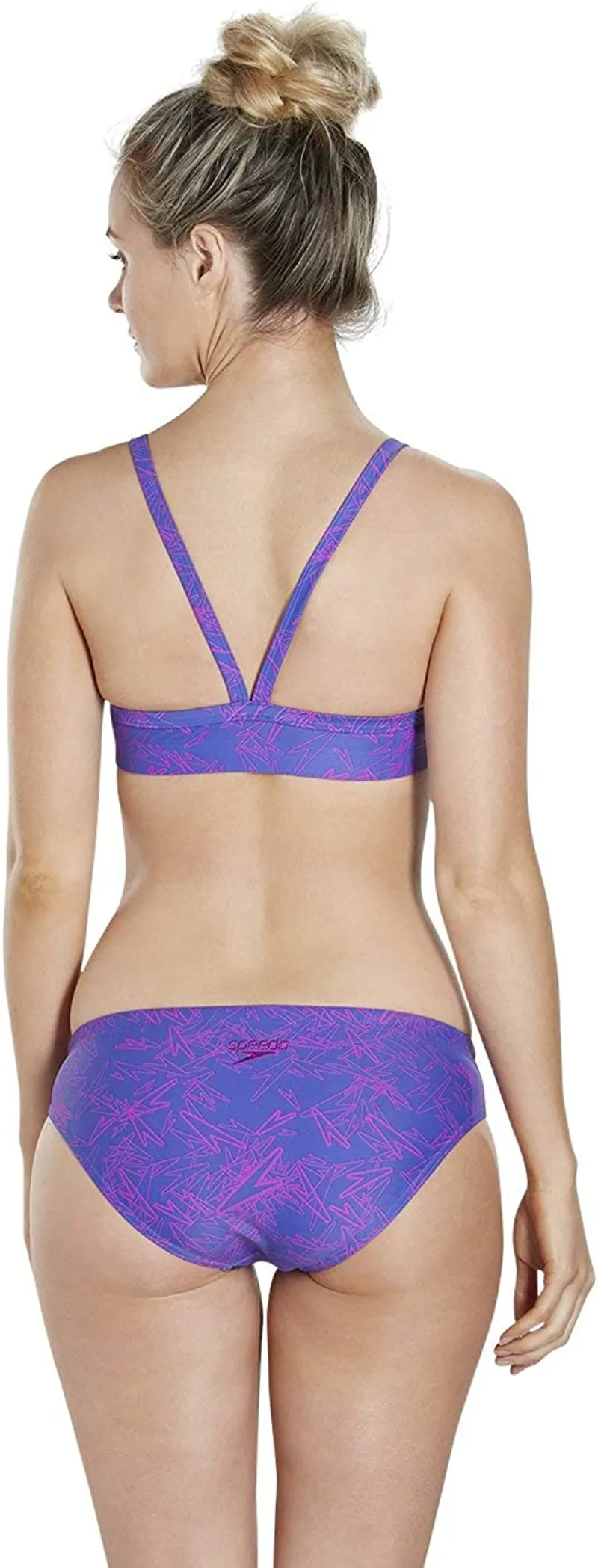 Speedo Women's Boom Allover 2 Piece Swimsuit Purple/Pink 28-4
